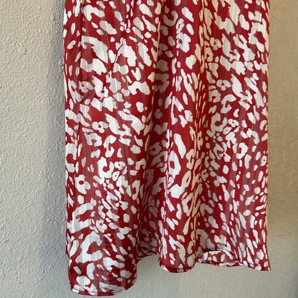 NWOT Tyche Red & White Animal Print Slip Dress - Picture 5 of 16